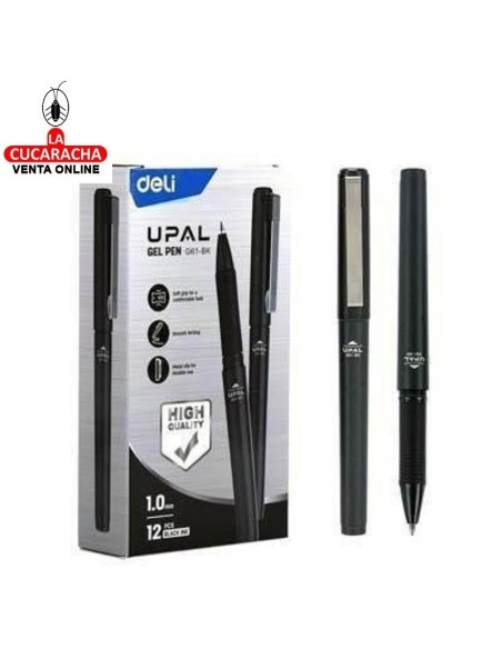 DELI-Rotulador Upal Ball 1.0 Negro Caja 12 EG61-BK.