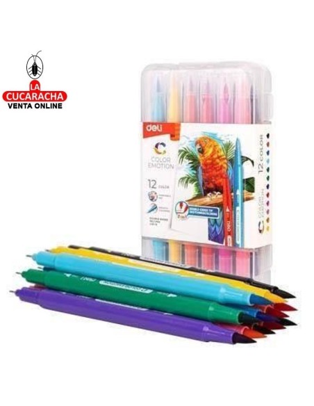 DELI-Rotulador Emotion doble Color-Caja 12-EC151-12.