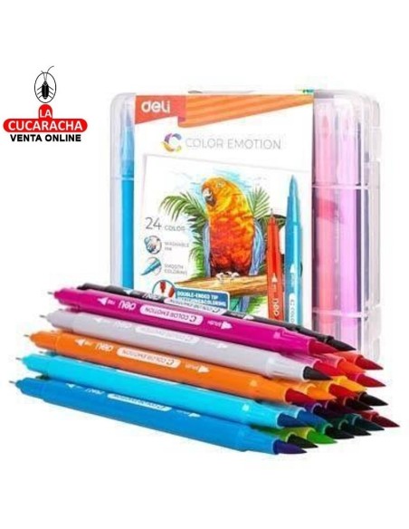 DELI-Rotulador Emotion doble Color Caja 24 EC151-24.