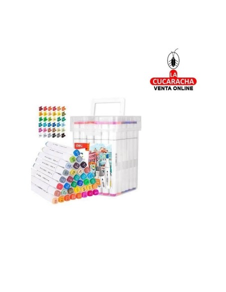 DELI-Rotulador Emotion doble Color punta redonda y biselada-Caja 36-E70801-36.