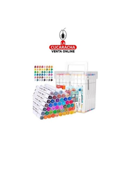 DELI-Rotulador Emotion doble Color Caja 48 punta redonda y biselada E70801-48.