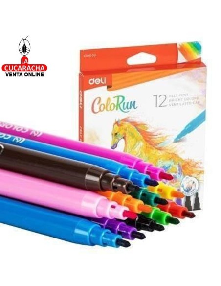 DELI-Rotulador ColoRun colores Caja 12 EC10000.