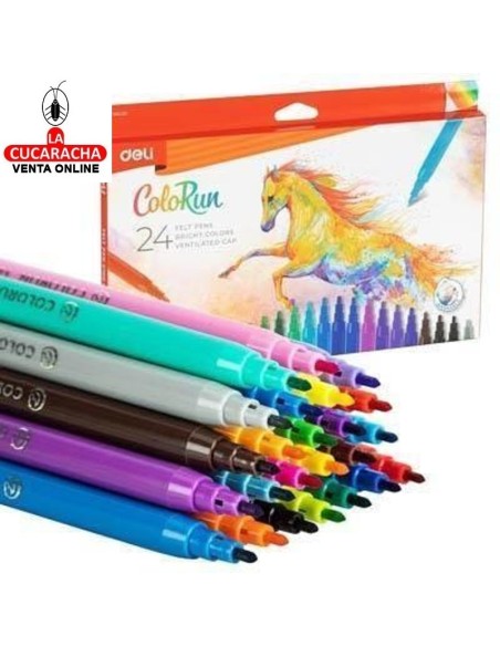 DELI-Rotulador ColoRun colores EC10020 Caja 24.