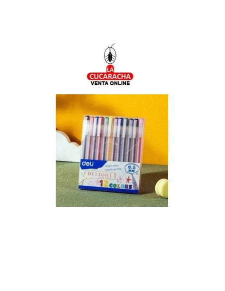 DELI-Rotulador Delight gel colores surtidos Caja 12 EG119-12C.