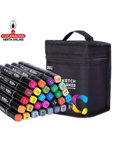 DELI-Rotulador Emotion doble Color punta redonda-biselada Caja 30 E70806-30.