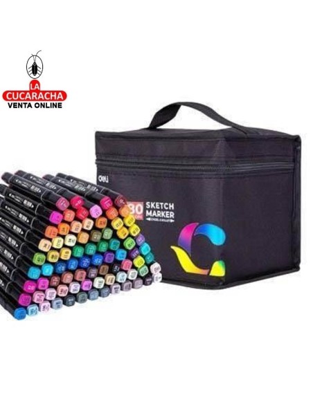 DELI-Rotulador Emotion doble Color punta redonda-biselada Caja 80 E70806-80.