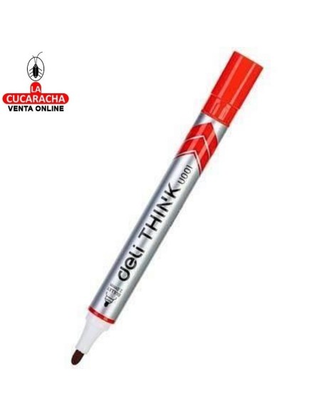 DELI-Rotulador Think Pizarra Rojo punta redonda Caja 12.