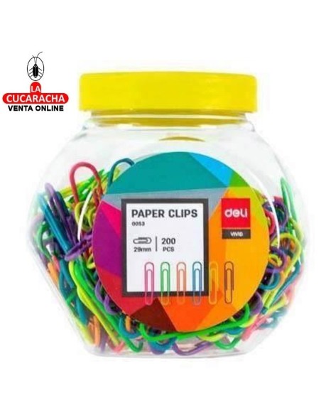 DELI-Clips Bote 200 Colores 29mm. E0053.