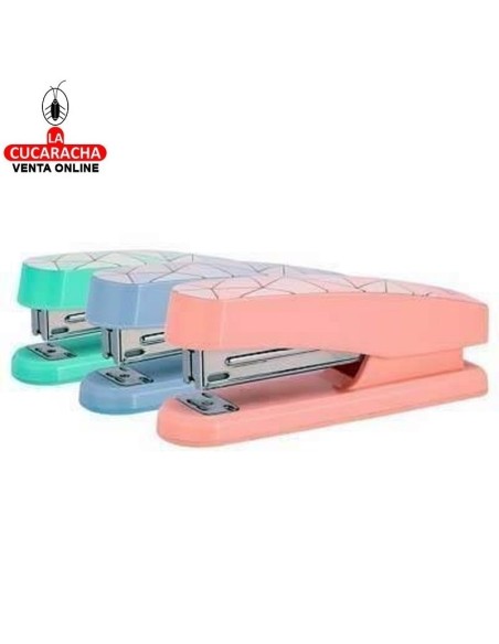 DELI-Grapadora Macaron colores surtidos pastel 25H. E0402F.