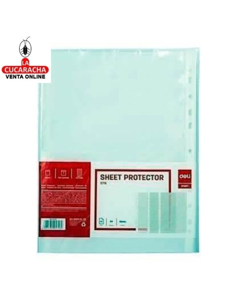 DELI-Funda A4-Pack 20-multitaladro-50 micras E5716.