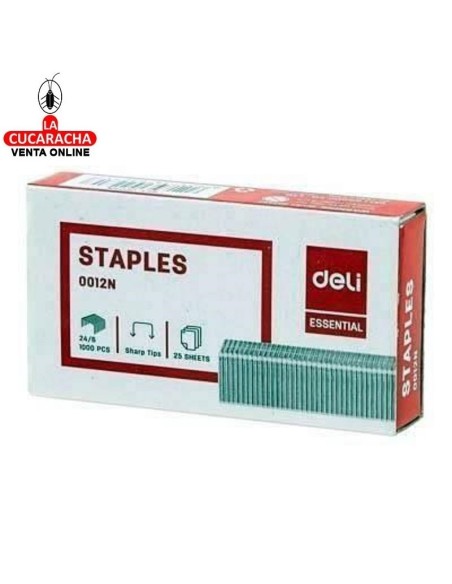 DELI-Grapas 24-6 galvanizadas Caja 1000-E0012N.