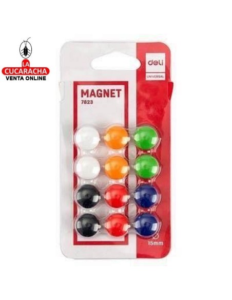 DELI-Iman 15mm. Blister 12 colores surtidos E7823.