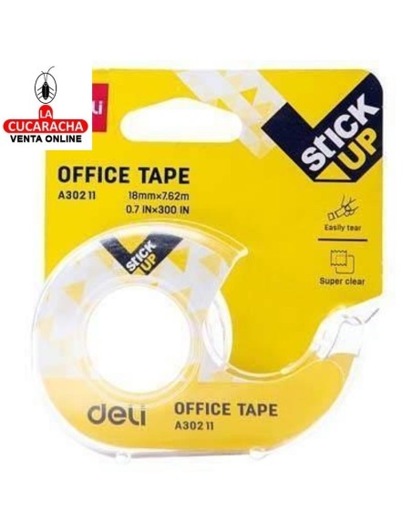 DELI-Rollo Miniportarrollos Stick up cinta adhesiva cristal 18mmx7,62m EA30211.