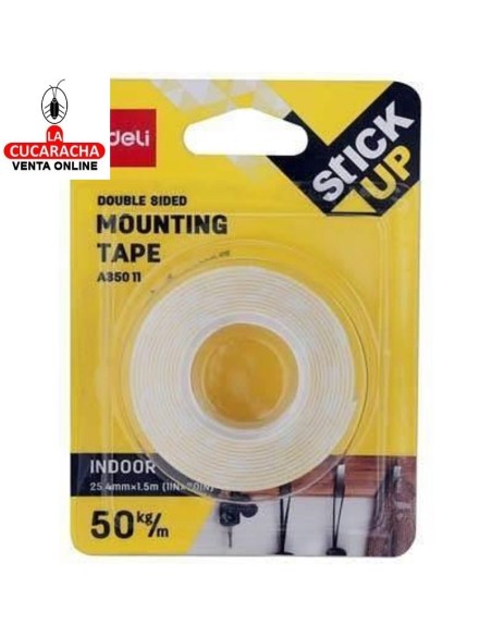 DELI-Rollo cinta adhesiva Stick up 1,5mx25,4mm doble cara espuma EA35011.