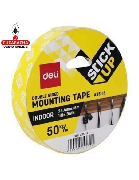 DELI-Rollo cinta adhesiva Stick up 5mx25,4mm doble cara espuma EA35113.