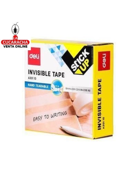 DELI-Rollo cinta adhesiva Stick up invisible 18mmx33m EA30110.