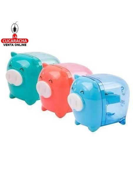 DELI-Afilador sacapuntas Comiko 1 uso Cerdito con deposito E0557.