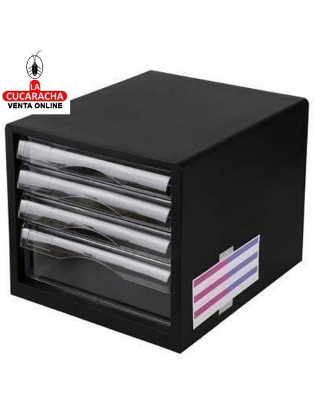 DELI-Modulo Oficina 4 cajones Negro E9774.