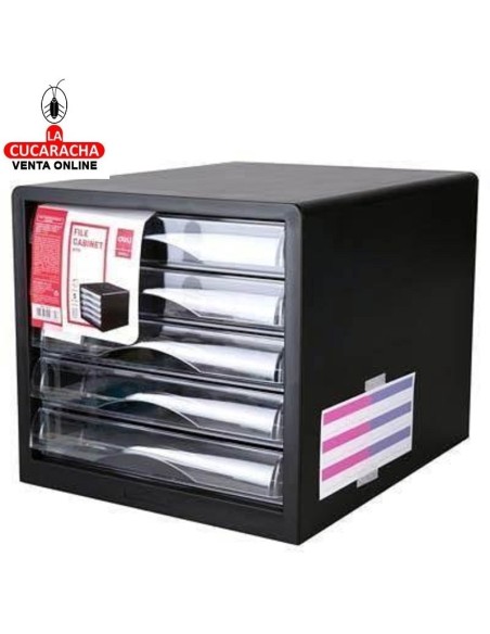 DELI-Modulo Oficina 5 cajones Negro E9775.