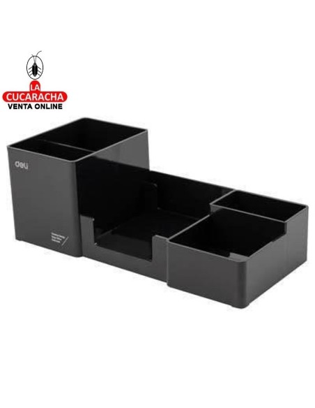 DELI-Organizador sobremesa plastico negro EZ00220.