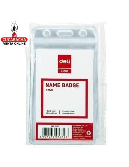 DELI-Funda Portacarnet Caja 10 vertical identificador+cordon 56x91-E5759.