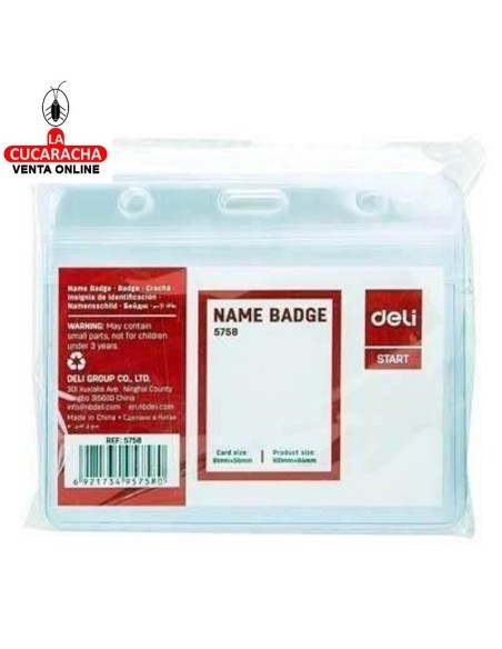 DELI-Funda Portacarnet Caja 10 horizontal identificador + cordon 91x56-E5758.