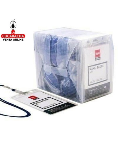 DELI-Funda Portacarnet Caja 50 vertical identificador + cordon 95x68-E5757.