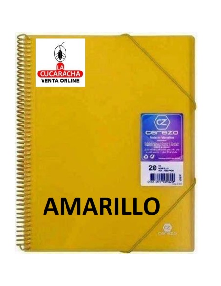 CEREZO-Carpeta Translucida A4-20 fundas con espiral.