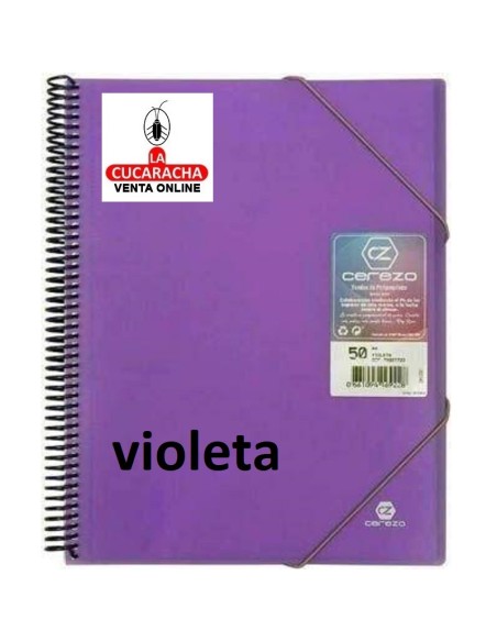 CEREZO-Carpeta Translucida A4-50 fundas con espiral.