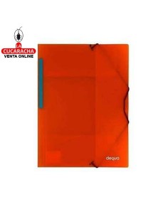 dequa-Carpeta plastico colores surtidos 3 solapas y cierre gomas.