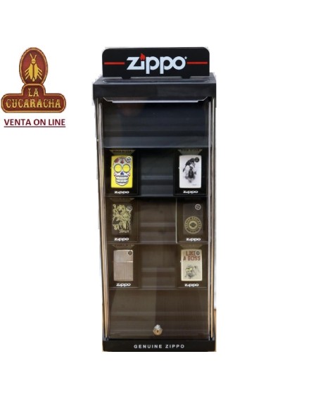 ZIPPO-EXPOSITOR 15 ENCENDEDORES COLECCIONISTAS.