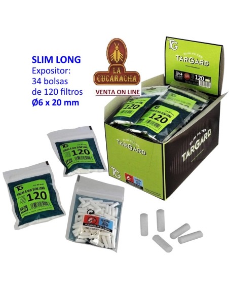 targard-Bolsa 120 filtros liar Largos 6mm.