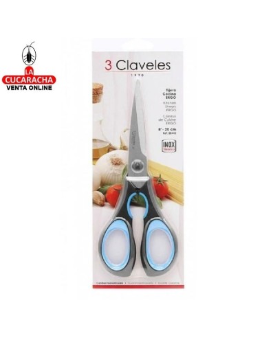 3 CLAVELES-TIJERA COCINA 8" MANGO...