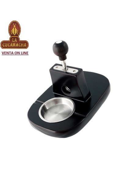 Cenicero-cortapuro sobremesa madera-metal.