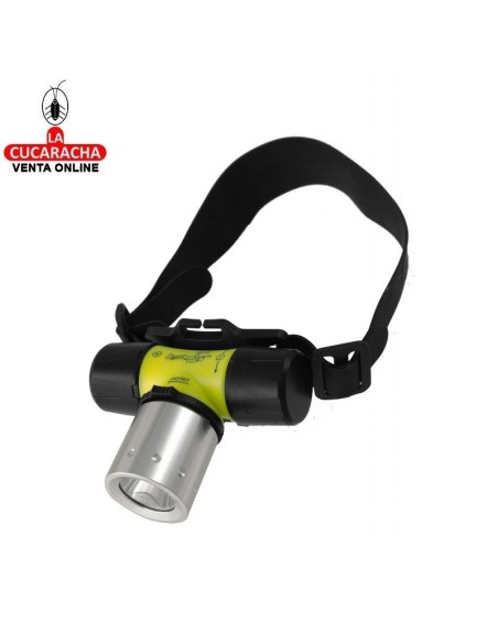 Linterna frontal submarina verde de led.
