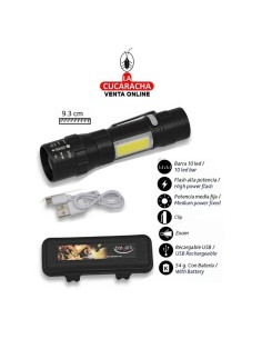 Linterna Recargable Clip y...