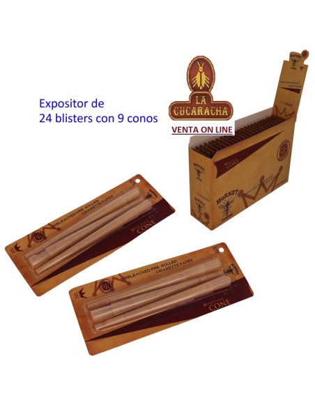 HORNET-Caja 24 blister 9 conos papel sin blanquear.