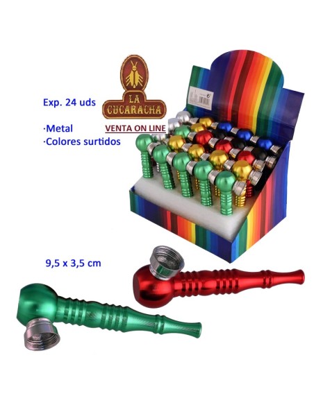 Expositor 24 pipas hierba metal 9,5x3,5cm.