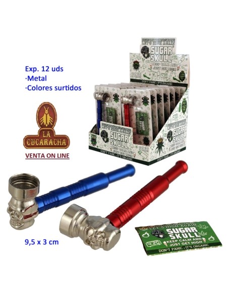 Expositor 12 pipas hierba metal colores surtidos 9,5x3cm.