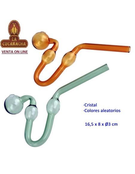 Pipa hierba cristal colores 16,5x8x3 cm.