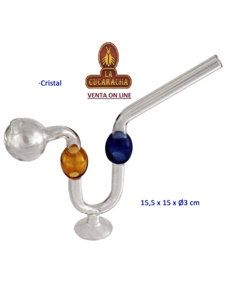 Pipa hierba cristal colores 15,5x15x3 cm.