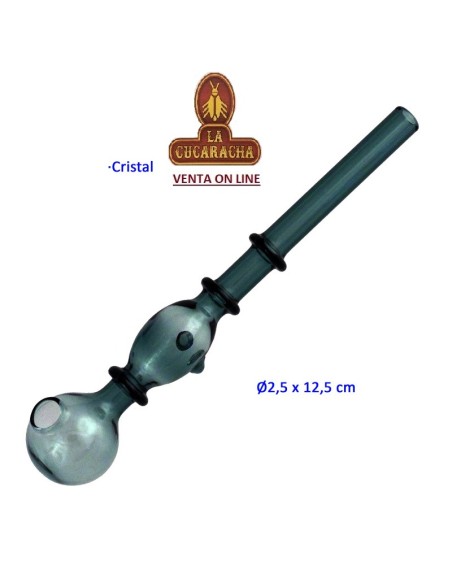 Pipa hierba cristal 12,5x2,5 cm.