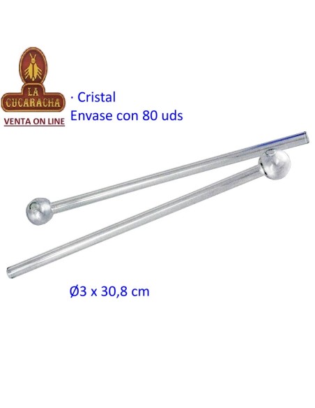 Caja 80 pipas hierba cristal 30,8x3cm.