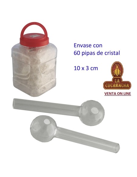Bote 60 Pipas cristal 10 x 3 cm.