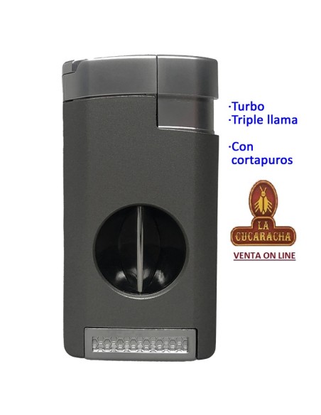 Encendedor turbo «Tycoon Excalibur» gris cromado.