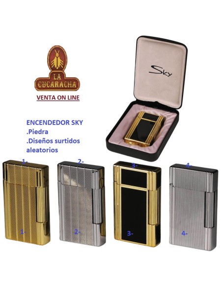 Encendedor de piedra «SKY CLASSIC II» diseños surtidos aleatorios.