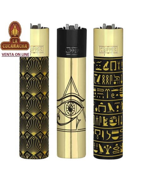 CLIPPER ESTUCHE METAL-EXPOSITOR 12 encendedores «EGYPTIAN AGE 1».