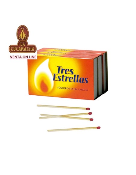 Pack 24 cajitas fósforos madera extralargo 22B45.
