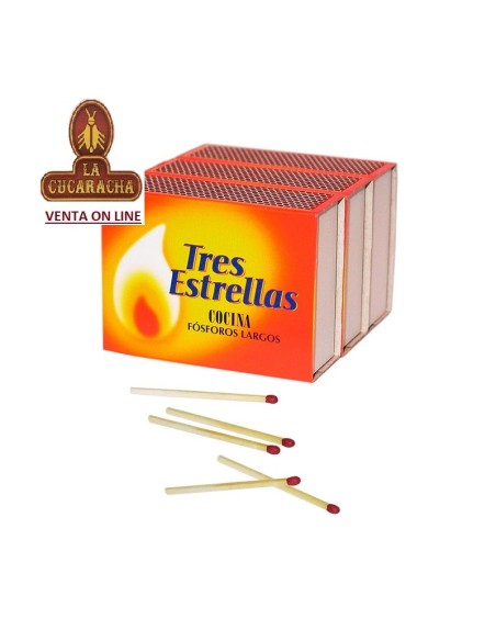 Pack 36 cajitas fósforos madera cocina HH 100.