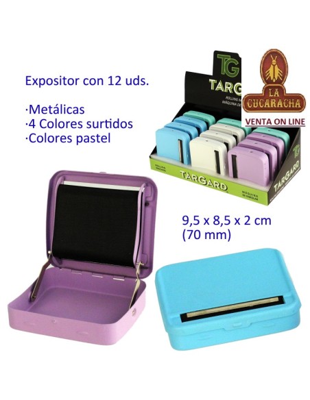 Caja 12 Máquina liar TARGARD automática 70mm. metálica colores.